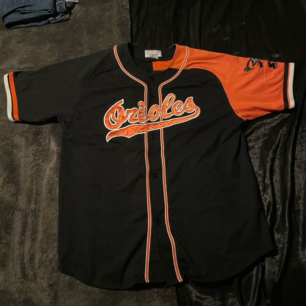 Vintage Starter XL Baltimore Orioles Button Up Jersey MLB Genuine Merchandise